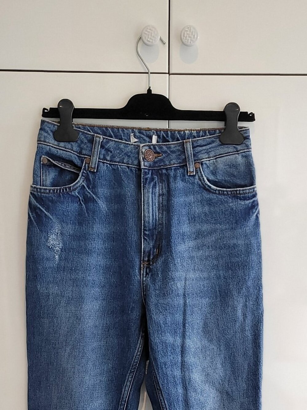 sandro High Waist Straight Leg 100% Cotton Jeans EU Size 38/US 6 - Picture 3 of 10